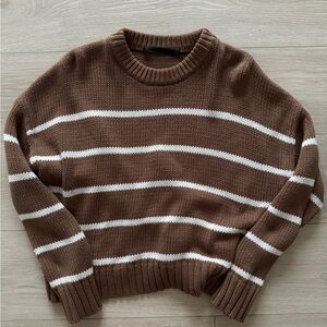 Jenni Kay e Brown and Cream Striped Sweater - size small